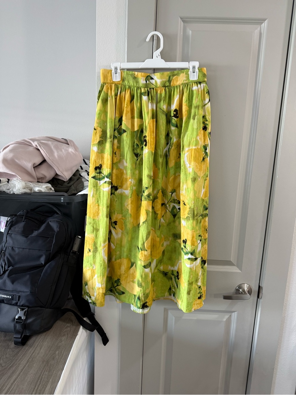 Simply Vera Vera Wang Yellow and Green Floral Midi Skirt